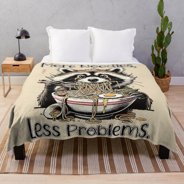 Item preview, More noodles less problems raccoon eating ramen designed and sold by BrownHorse90s.