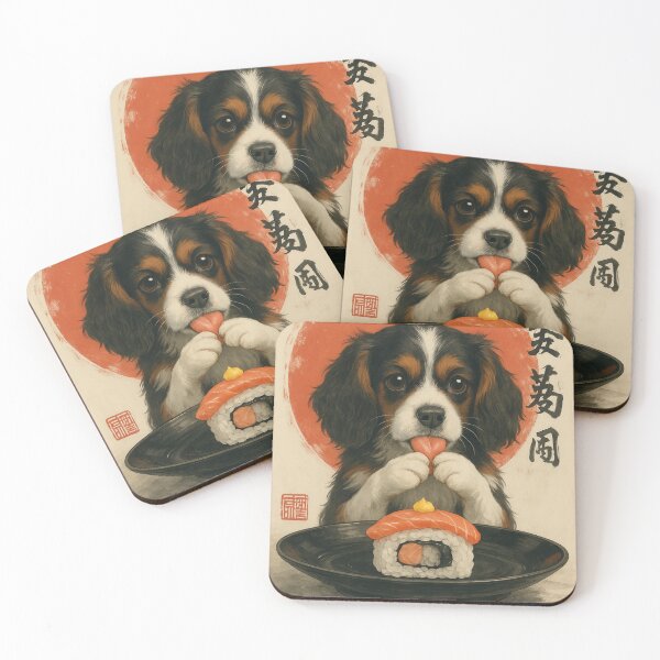 Item preview, Cavalier King Charles Sushi – Japanese Style Dog Illustration designed and sold by LAPAQ.