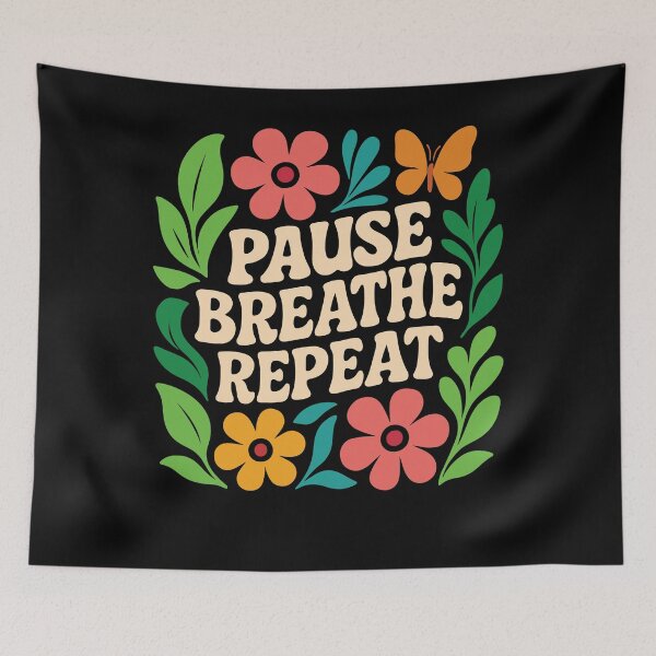 Item preview, Pause Breathe Repeat Mindfulness Affirmation designed and sold by LuminOrb.