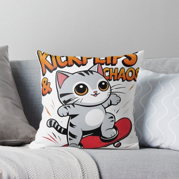 Item preview,  Skater Kickflips and Chaos – Funny Cat Kawaii T-Shirt & Sticker designed and sold by SnoyTextil.
