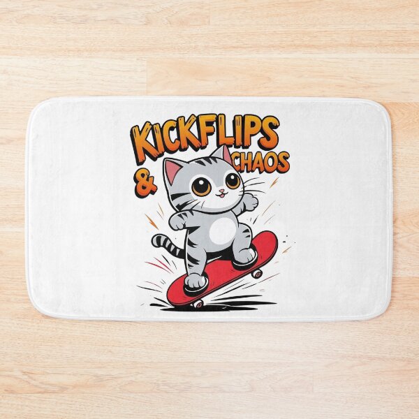 Item preview,  Skater Kickflips and Chaos – Funny Cat Kawaii T-Shirt & Sticker designed and sold by SnoyTextil.