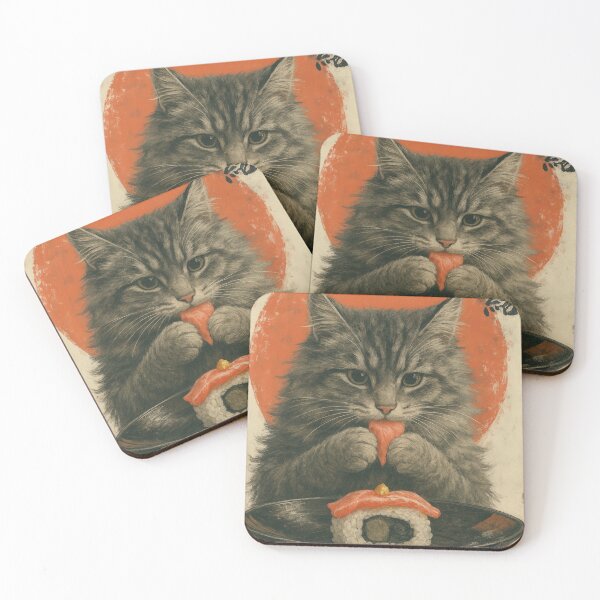 Item preview, Cat Sushi – Japanese Style Feline Illustration designed and sold by LAPAQ.