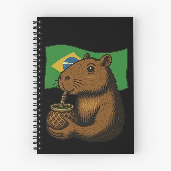 Item preview, Cute Capybara Drinking Yerba Mate – Brazil Flag Edition designed and sold by flamini.