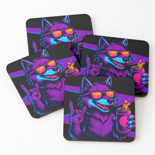 Item preview, Neon Wolf – Party Animal Energy designed and sold by Qopta.