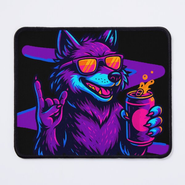 Item preview, Neon Wolf – Party Animal Energy designed and sold by Qopta.