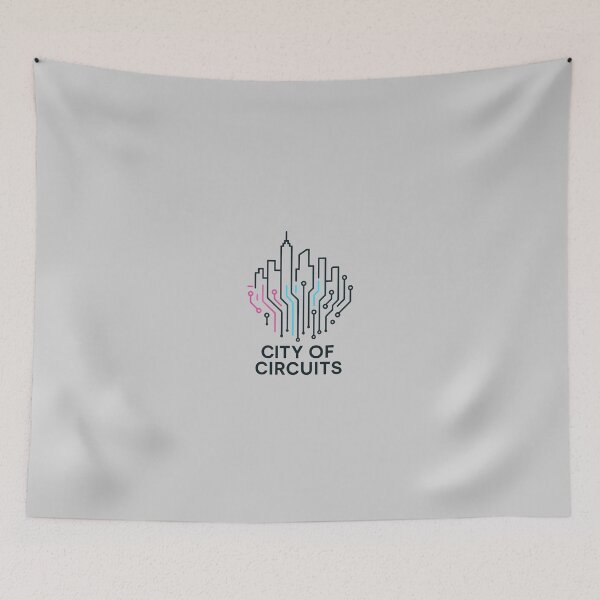 Item preview, City of Circuits – Neon Skyline Techwear designed and sold by MarCinu Art.