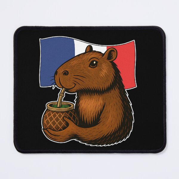 Item preview, Cute Capybara Drinking Yerba Mate – France Flag Edition designed and sold by flamini.