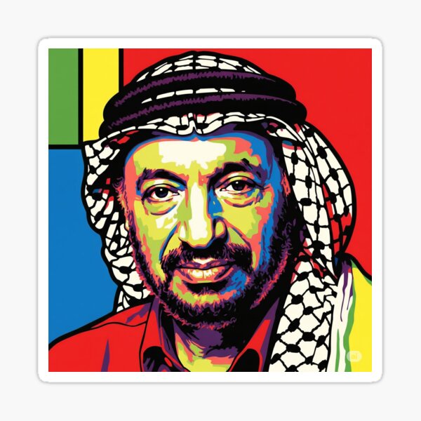 Pop Art Portrait of Yasser Arafat Sticker