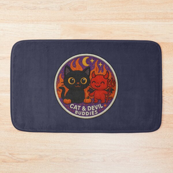 Item preview, Halloween Cat & Devil Buddies – Cute Embroidery Patch Sticker Design designed and sold by Nuist25.