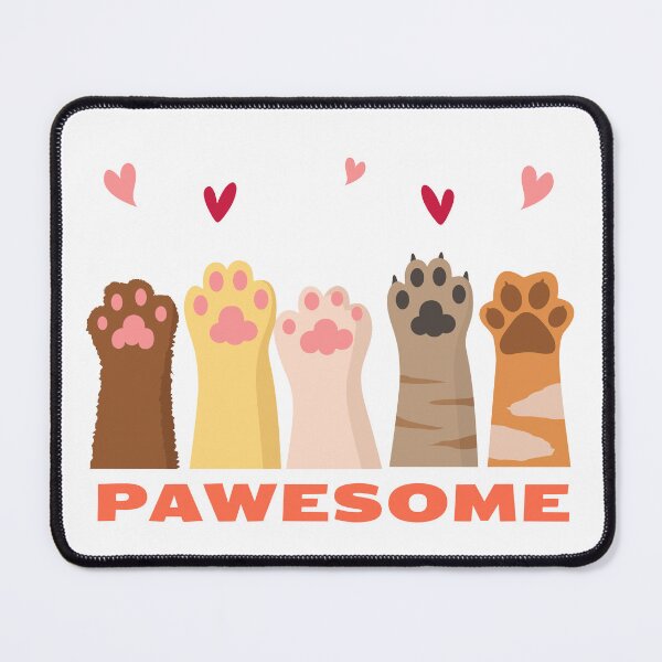 Item preview, Pawesome Cat Paw Print Cute Typography Design designed and sold by Ece.