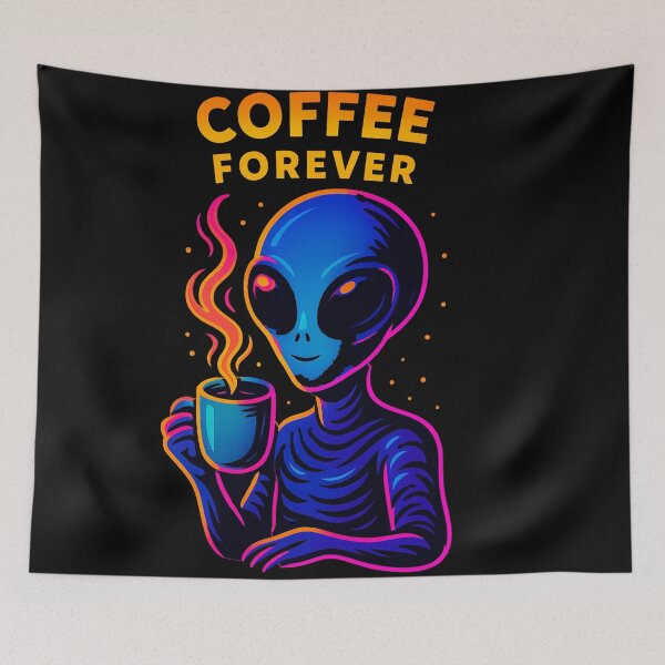 Item preview,  Neon Alien Coffee – Cosmic Vibes ☕? designed and sold by Qopta.