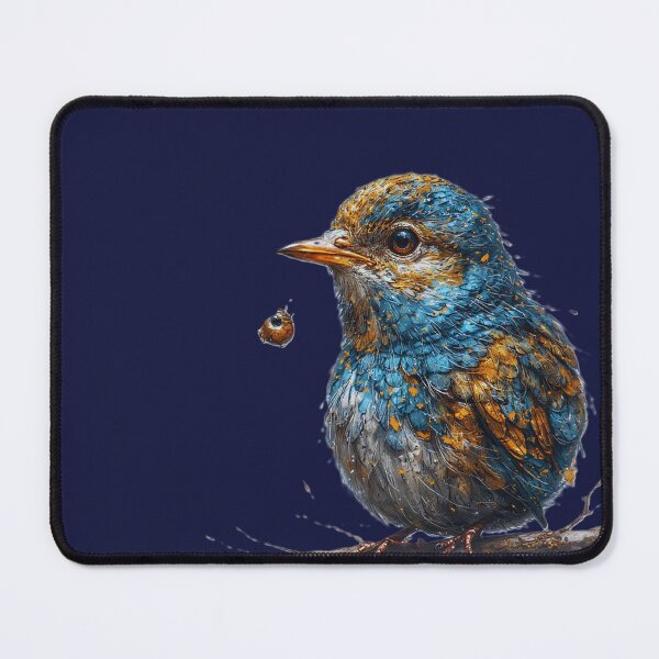 Item preview, Sapphire Songbird – Blue & Gold Perch Illustration by NegarTv Designs designed and sold by NegarTv Designs.