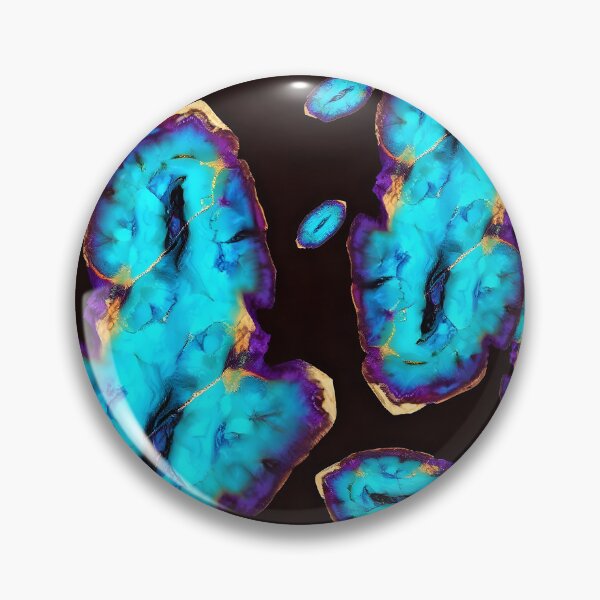 Item preview, Vibrant Blue and Purple Geode Crystal Pattern – Abstract Agate Design on Dark Background designed and sold by FestivityFinds.