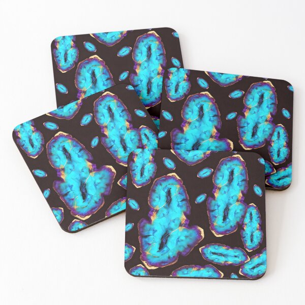 Item preview, Vibrant Blue and Purple Geode Crystal Pattern – Abstract Agate Design on Dark Background designed and sold by FestivityFinds.