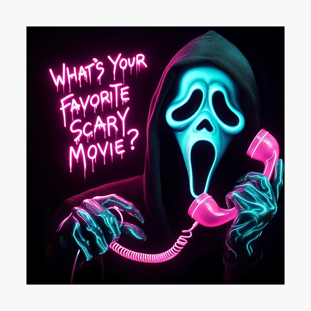 Scream Ghostface Neon Poster