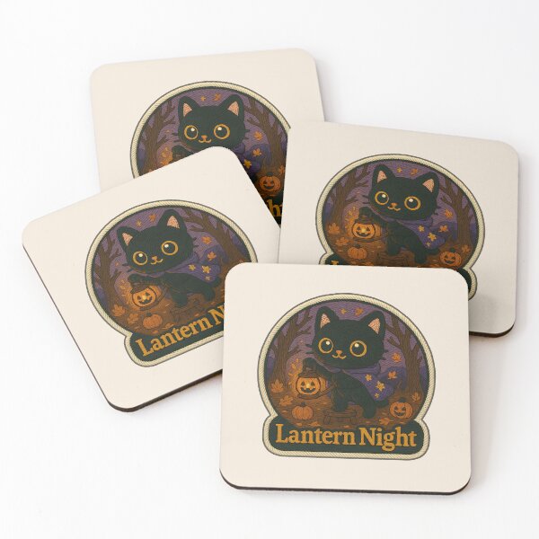 Item preview, Halloween Cat Lantern Night Embroidery | Cute Black Cat with Jack-o’-Lantern designed and sold by Nuist25.