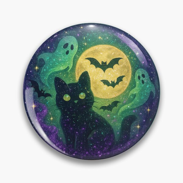 Item preview, Crystal Ball Cat – Mystical Halloween Glitter Magic designed and sold by BloomOfDesign.
