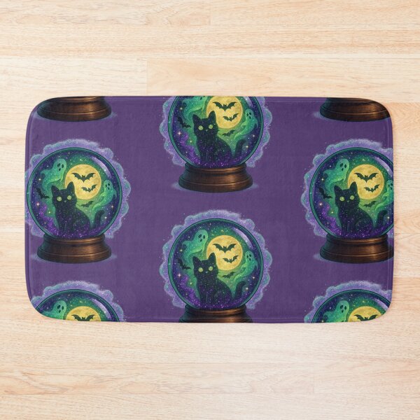 Item preview, Crystal Ball Cat – Mystical Halloween Glitter Magic designed and sold by BloomOfDesign.