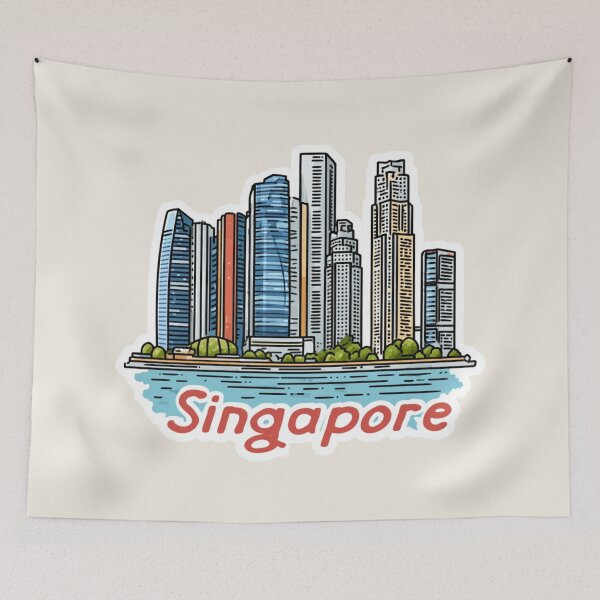 Item preview, Singapore Cityscape Travel Art designed and sold by Blurbean.