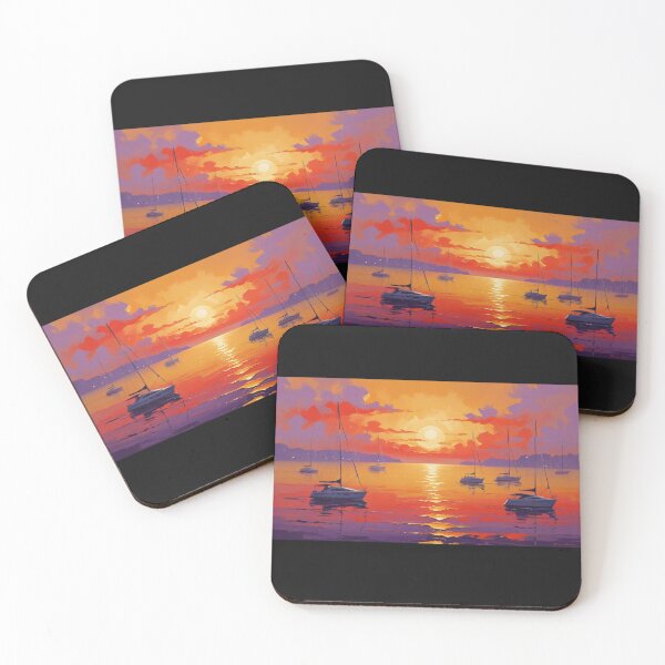 Item preview, sunset, yacht bay designed and sold by AVESARTICO.