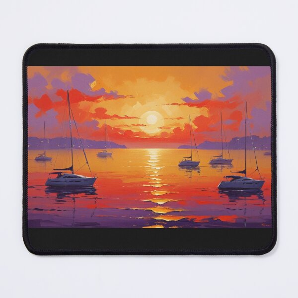 Item preview, sunset, yacht bay designed and sold by AVESARTICO.
