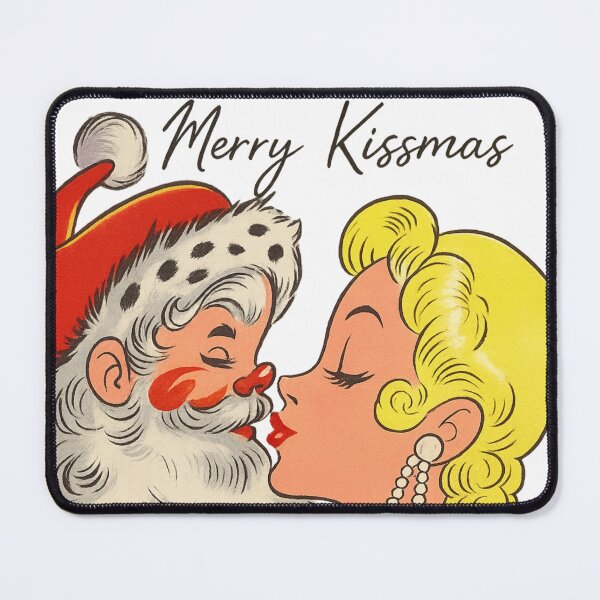 Item preview, Merry Kissmas Vintage Santa & Blonde Pin-Up Christmas Design designed and sold by Vicky021.