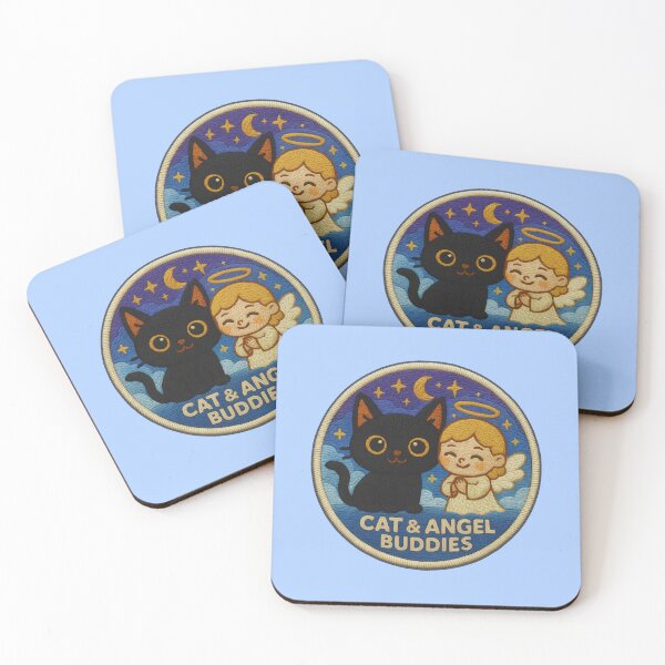 Item preview, Halloween Cat Angel Buddies Embroidery Patch Sticker designed and sold by Nuist25.