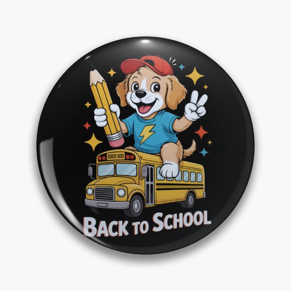 Item preview, Golden Retriever on School Bus Back to School Cute Dog Design designed and sold by ArtByKatti.
