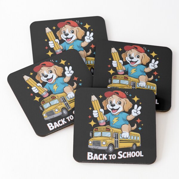 Item preview, Golden Retriever on School Bus Back to School Cute Dog Design designed and sold by ArtByKatti.