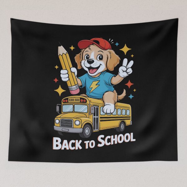Item preview, Golden Retriever on School Bus Back to School Cute Dog Design designed and sold by ArtByKatti.