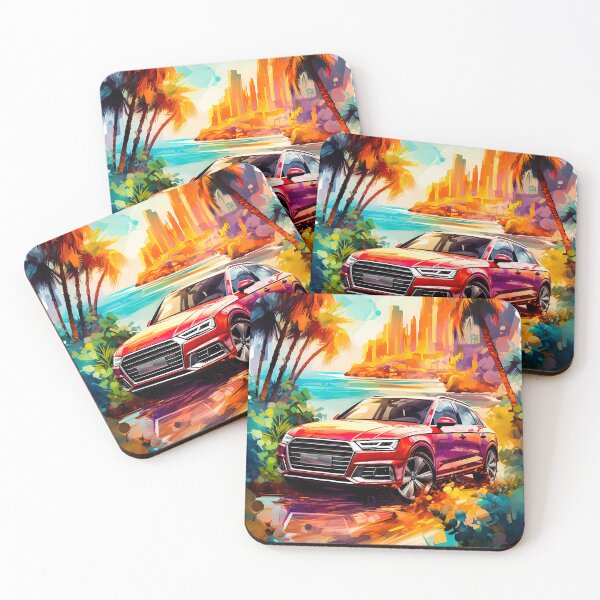 Item preview, Palm Trees And Vibrant City Lights Surround Modern Car designed and sold by RevUpDesign.