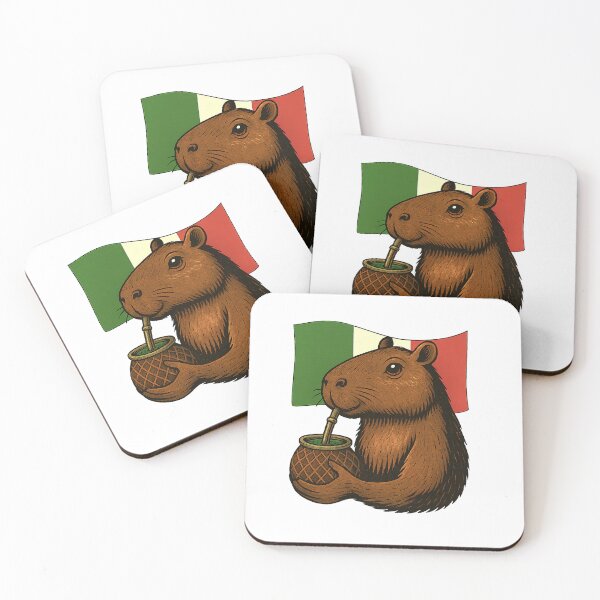 Item preview, Cute Capybara Drinking Yerba Mate – Italy Flag Edition designed and sold by flamini.