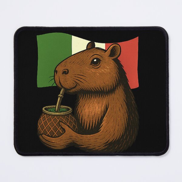 Item preview, Cute Capybara Drinking Yerba Mate – Italy Flag Edition designed and sold by flamini.