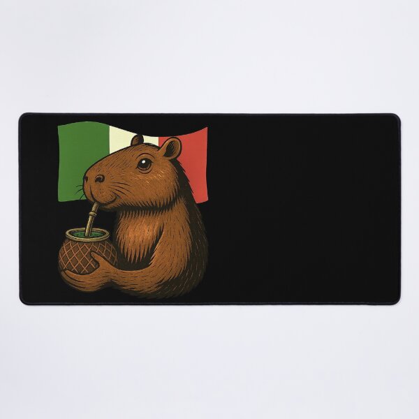 Item preview, Cute Capybara Drinking Yerba Mate – Italy Flag Edition designed and sold by flamini.