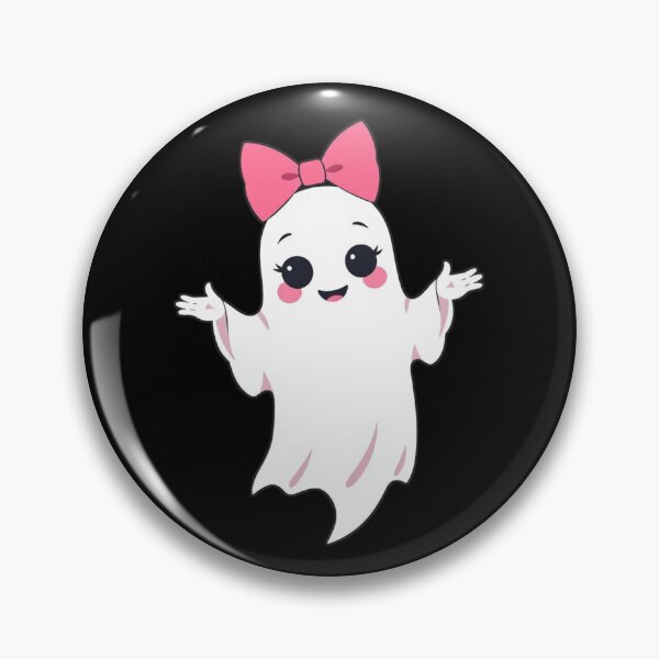 Item preview, Cute Retro Girl Ghost with Pink Hair Bow designed and sold by Marymarice.