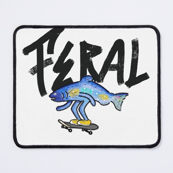 Item preview, Feral Streetwear Logo – Salmon dance on skateboard designed and sold by FERAL-th.