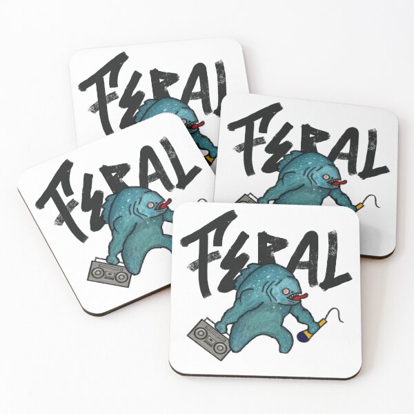 Item preview, Feral Streetwear Logo – Surreal Skate Fish Design Piranha designed and sold by FERAL-th.