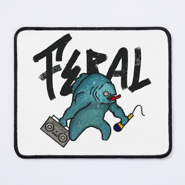 Item preview, Feral Streetwear Logo – Surreal Skate Fish Design Piranha designed and sold by FERAL-th.