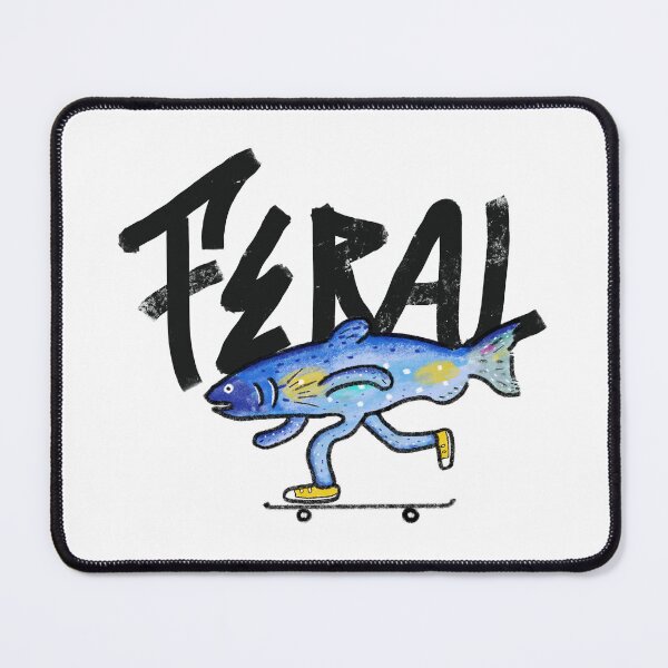 Item preview, Feral Streetwear Logo – Salmon play skateboard designed and sold by FERAL-th.