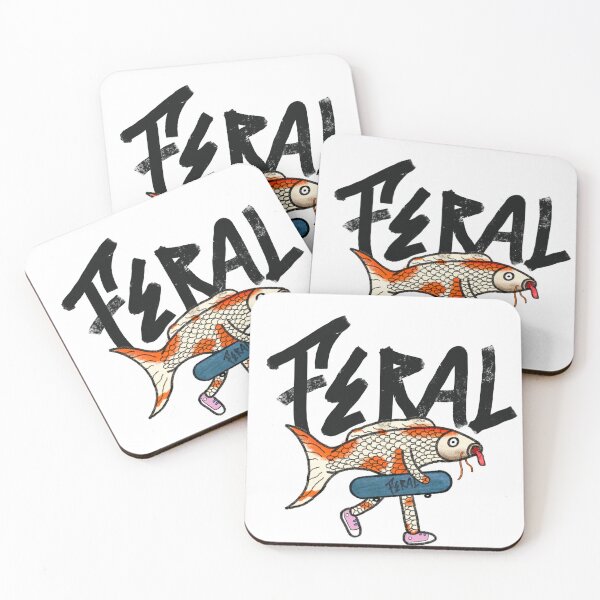 Item preview, Feral Streetwear Logo – Surreal Skate Fish Design KohakuKOI designed and sold by FERAL-th.