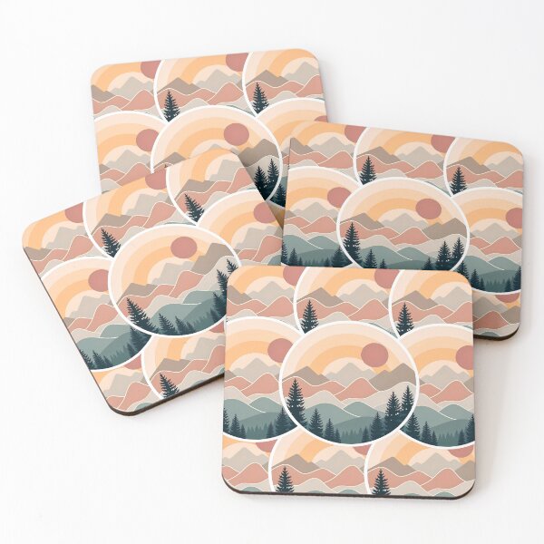 Item preview, Sunset Mountains with Forest Silhouette Pattern designed and sold by PholPol1959.