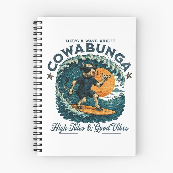 Item preview, Cowabunga Shaka Hand Surfing Cow designed and sold by BrookieMnstrCo.