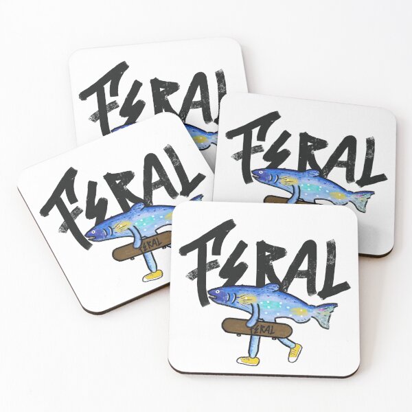 Item preview, Feral Streetwear Logo – Surreal Skate Fish Design Salmon designed and sold by FERAL-th.