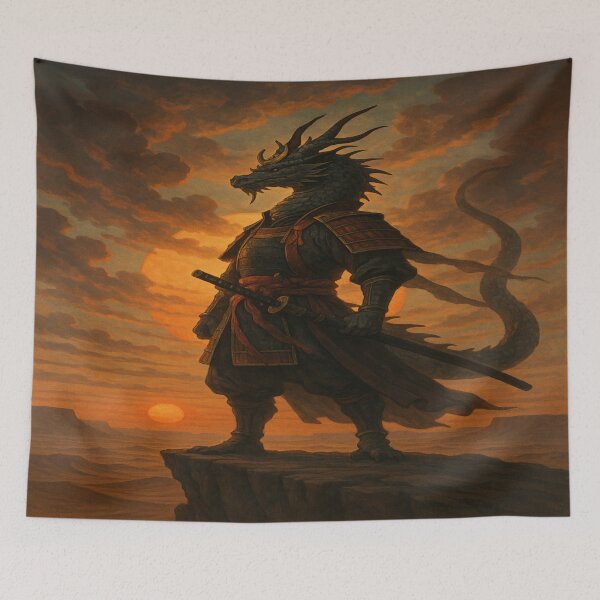 Item preview, Samurai Dragon at Sunset designed and sold by Enchanting Art Vista.