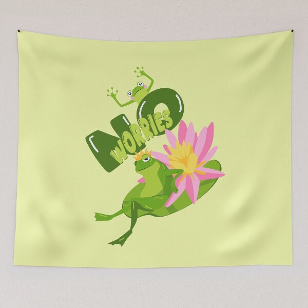 Item preview, No Worries Funny Frog Quote Humor Art designed and sold by ArtsyExplorer.