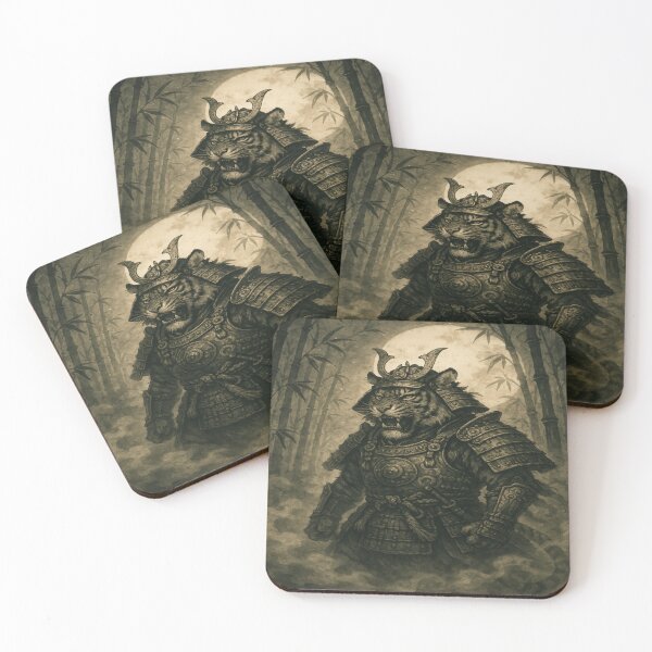 Item preview, Tiger Samurai in Bamboo Forest designed and sold by Enchanting Art Vista.