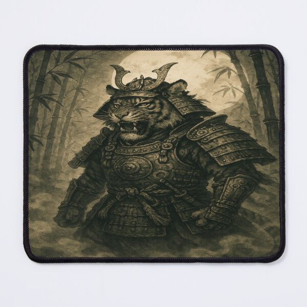 Item preview, Tiger Samurai in Bamboo Forest designed and sold by Enchanting Art Vista.