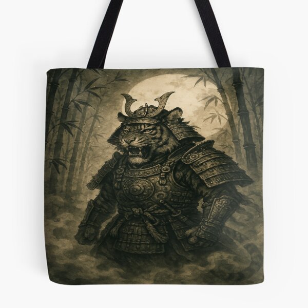Item preview, Tiger Samurai in Bamboo Forest designed and sold by Enchanting Art Vista.