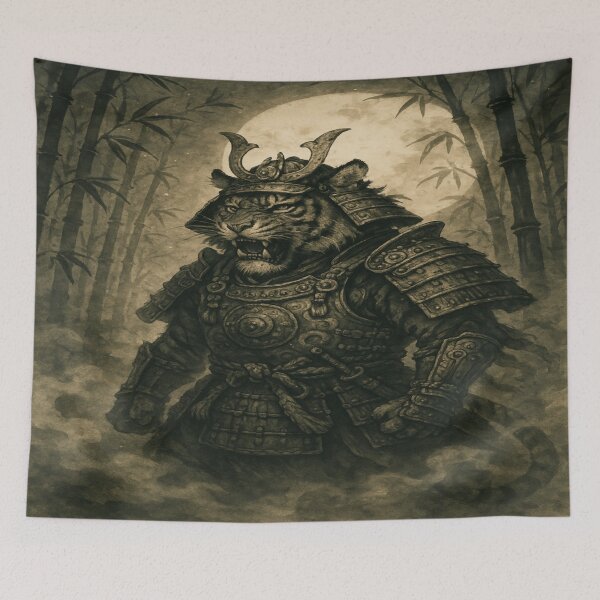 Item preview, Tiger Samurai in Bamboo Forest designed and sold by Enchanting Art Vista.