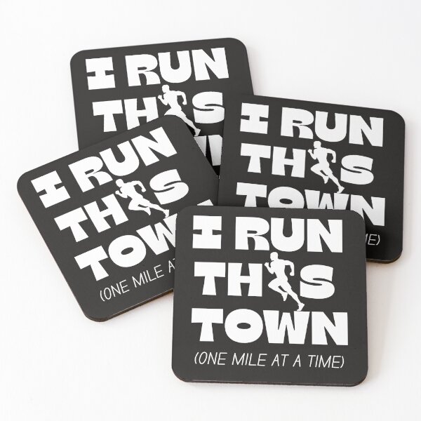 Item preview, I Run This Town | Motivational Running Shirt (One Mile at a Time) designed and sold by GiggleDesign.